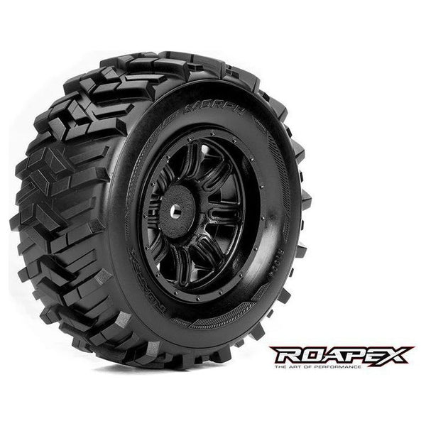 ROAPEX Morph 1/10 SC Tyres Black Wheel with 12mm Hex