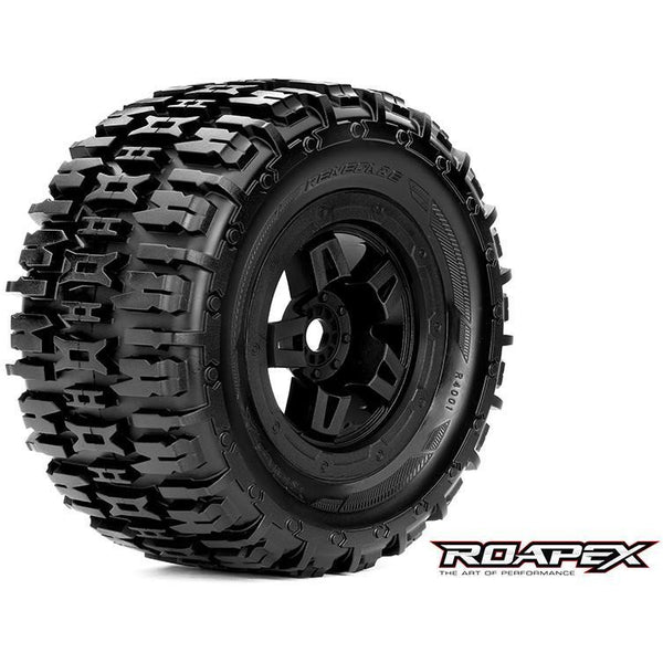 ROAPEX Renegade 1/8 Monster Truck Tyres Black Wheel