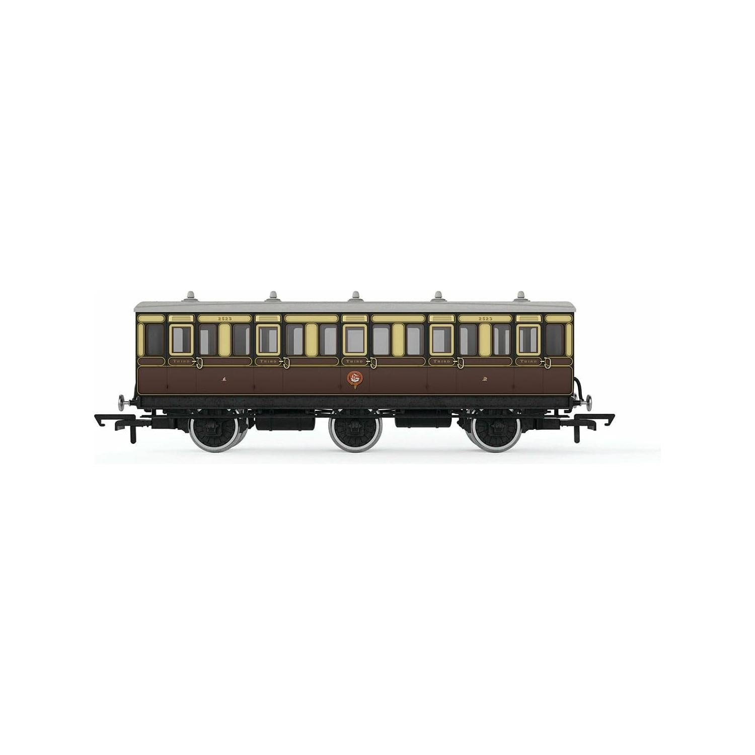 HORNBY OO GWR, 6 Wheel Coach, 3rd Class, 2523 - Era 2/3