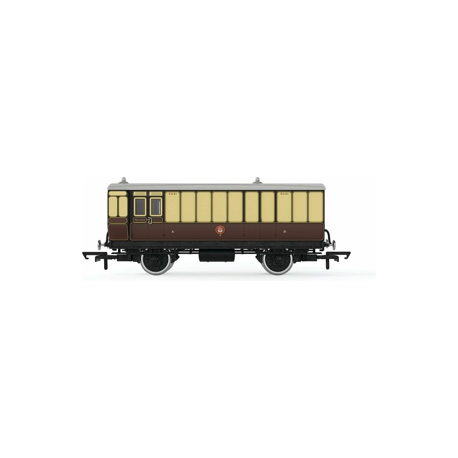 HORNBY OO GWR, 4 Wheel Coach, Passenger Brake, 505 - Era 2/