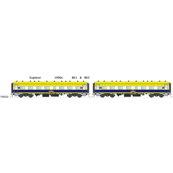 SDS MODELS HO 700 Class Passenger Cars Explorer BK1 & BK2 1990s (2 Pack)