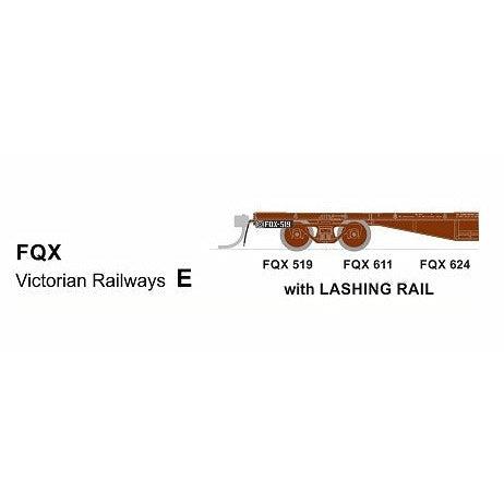 SDS MODELS HO VR FQX Container Wagon (with Lashing Rail) Pack E (3 Pack)