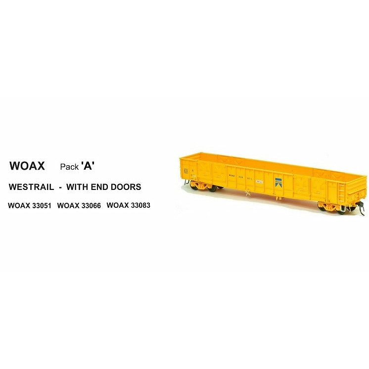 SDS MODELS HO Open Wagon WOAX Westrail (With End Doors) Pack A (3 Pack)