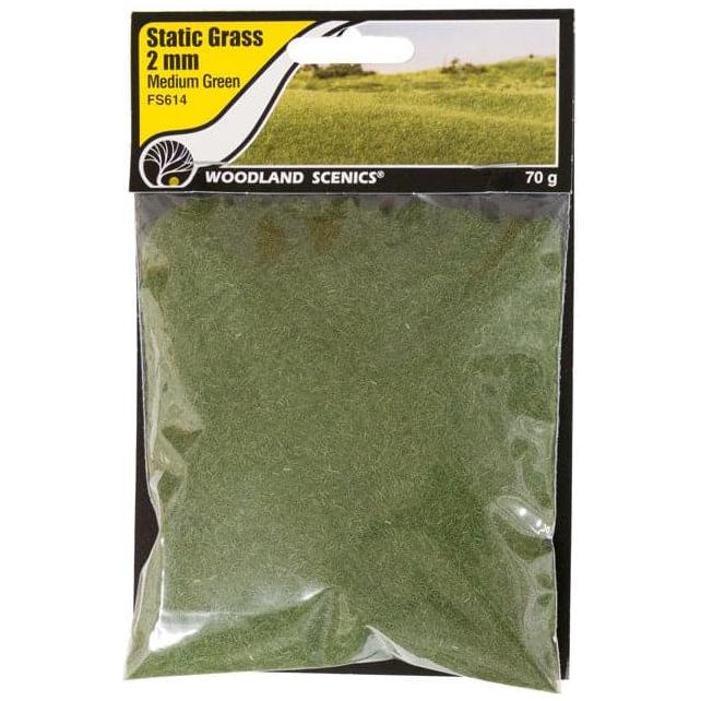 WOODLAND SCENICS Static Grass Medium Green 2mm