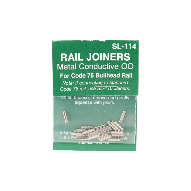 PECO OO/HO Streamline Code 75 Bullhead N/S Rail Joiners (24 per Pack) (SL114)