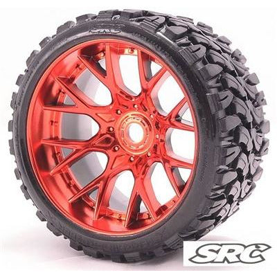 SWEEP Terrain Crusher Off Road Tyre 1/2 Offset Red (1 Pair)