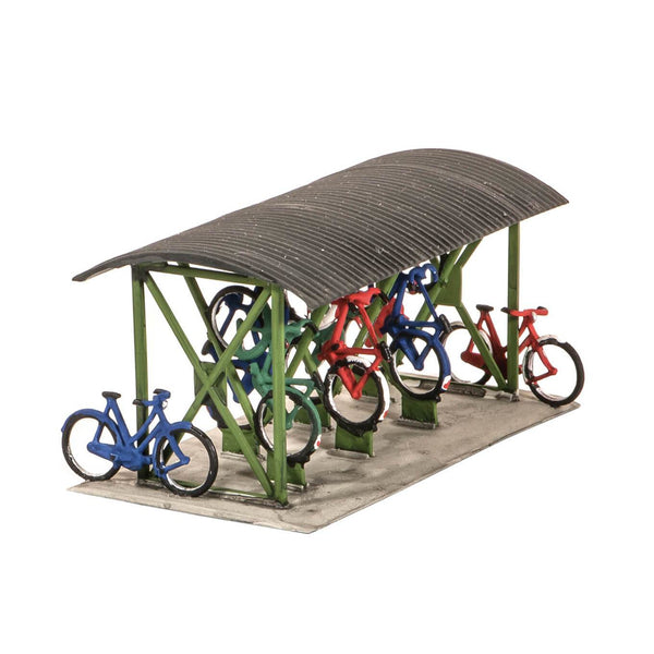 WILLS HO/OO Bicycle Shed and Bicycles