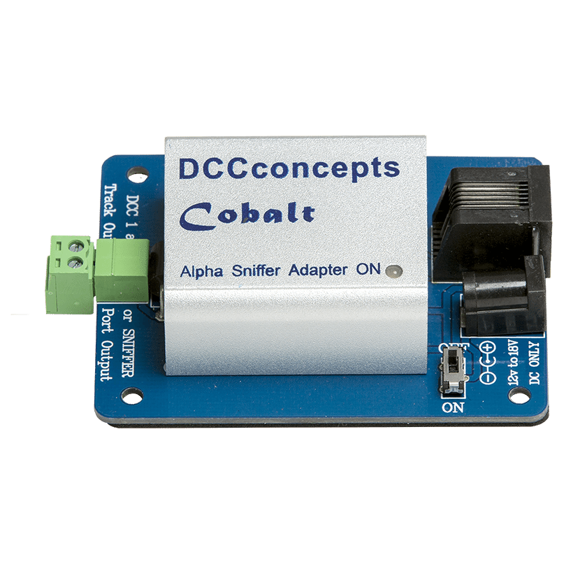 DCC CONCEPTS Cobalt Alpha DCC Power Bus Driver and Sniffer Adapter