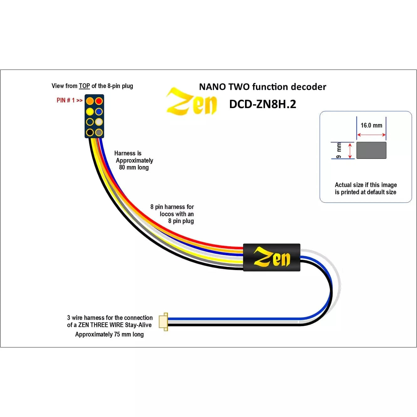 Zen Black Decoder - Super Thin 8 Pin Harness Zen Black Decoder - Super Thin 8 Pin Harness