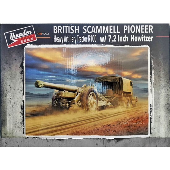 THUNDER MODEL 1/35 British Scammell Pioneer Heavy Artillery Tractor R100 w/Howitzer