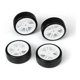 TEAM MAGIC E4D Mounted Drift Tyre White (5 Spoke)