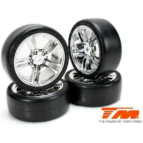 TEAM MAGIC 1/10 Touring Mounted Rubber (4pce Silver)