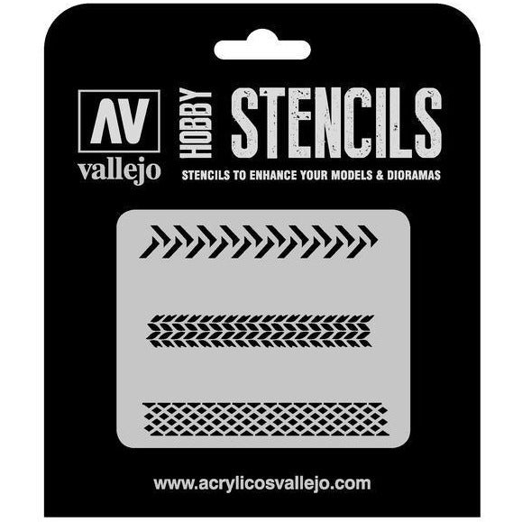 VALLEJO ST-TX002 1/35 Texture Effects Tyre Markings Stencil