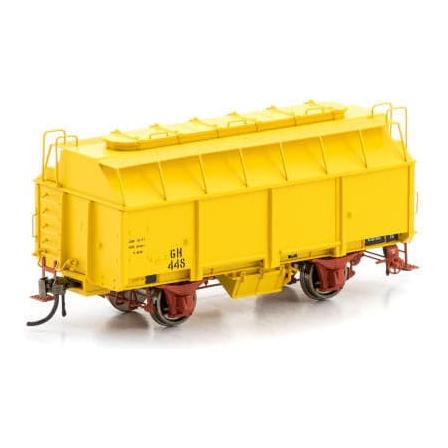 AUSCISION HO VR GH Grain Wagon with 3 Roof Hatches, Hansa Yellow - 6 Car Pack