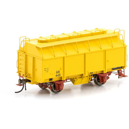 AUSCISION HO VR GH Grain Wagon with 3 Roof Hatches, Hansa Yellow - 6 Car Pack