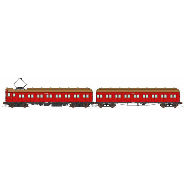 AUSCISION HO Tait VR Carriage Red with Disc Wheels (7 Car Set)
