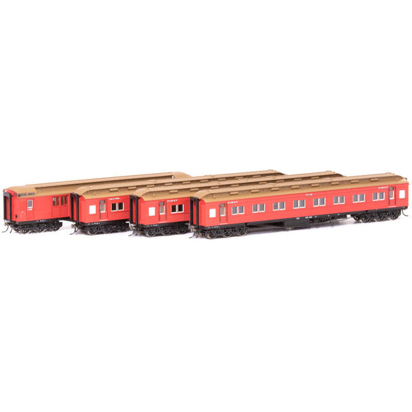 AUSCISION HO VR Carriage Red - 4 Car Set