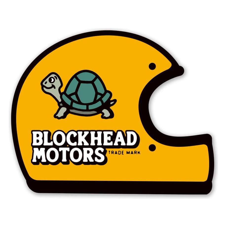 BLOCKHEAD MOTORS Helmet Sticker (On-Road/Yellow)