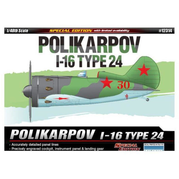 ACADEMY 1/48 Polikarpov I-16 Type 24 LE: