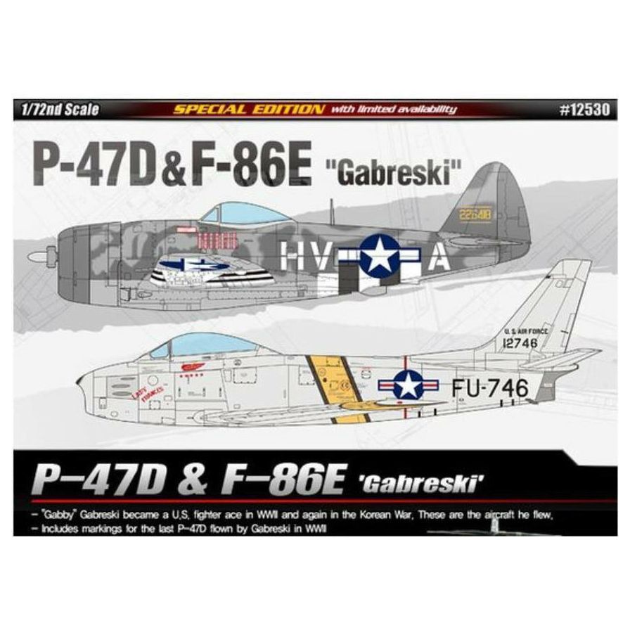 ACADEMY 1/72 P-47D & F-86E "Gabreski" LE