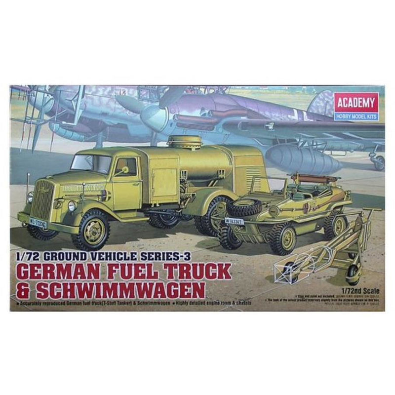 ACADEMY 1/72 German Fuel Tank Truck & Schwimmwagen