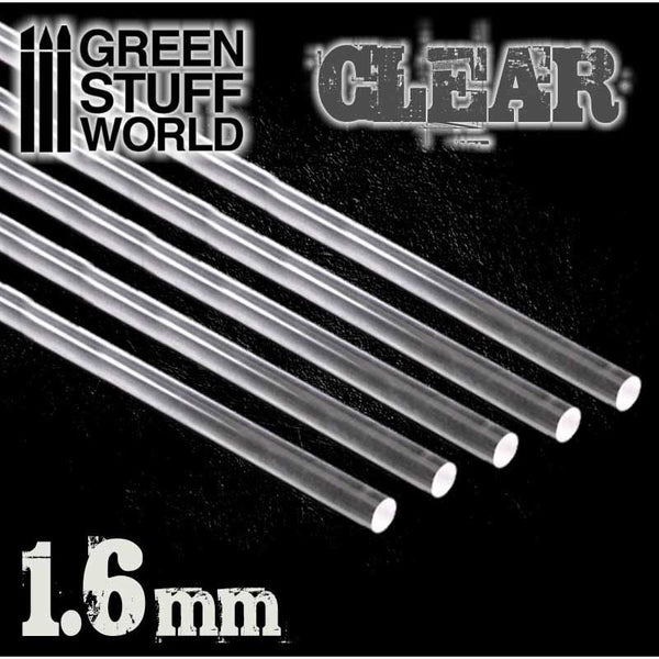 GREEN STUFF WORLD Acrylic Rods - Round 1.6 mm Clear