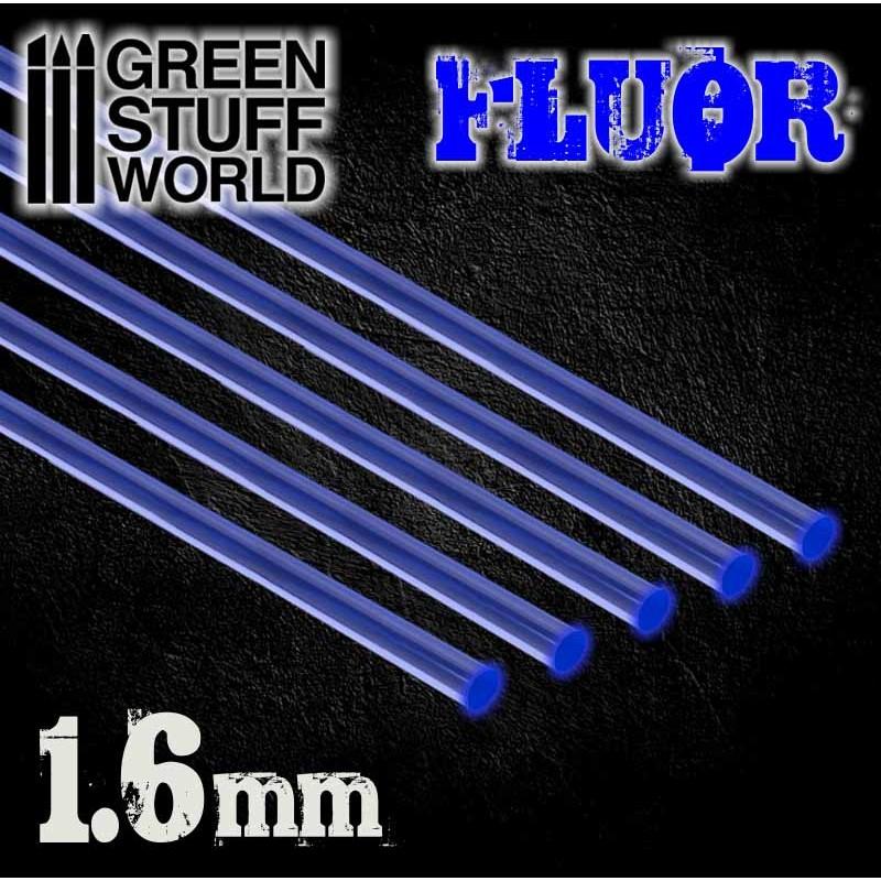 GREEN STUFF WORLD Acrylic Rods - Round 1.6 mm Fluor Blue
