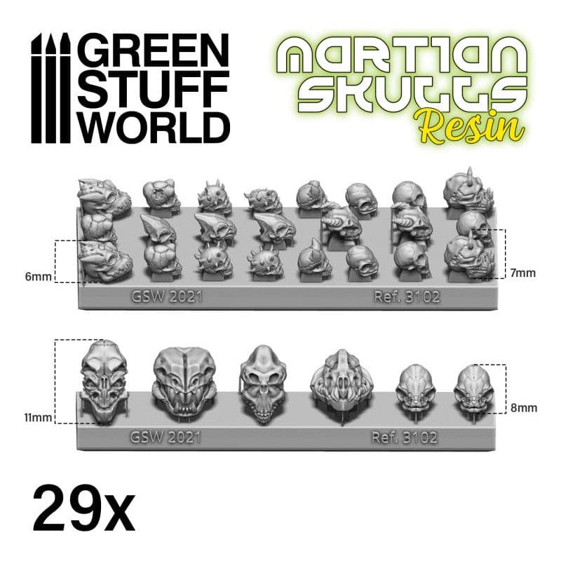 GREEN STUFF WORLD Alien Skulls Resin Set