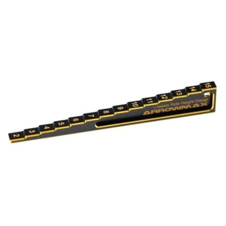 ARROWMAX Chassis Ride Height Gauge Stepped 2mm to 15mm Black Golden
