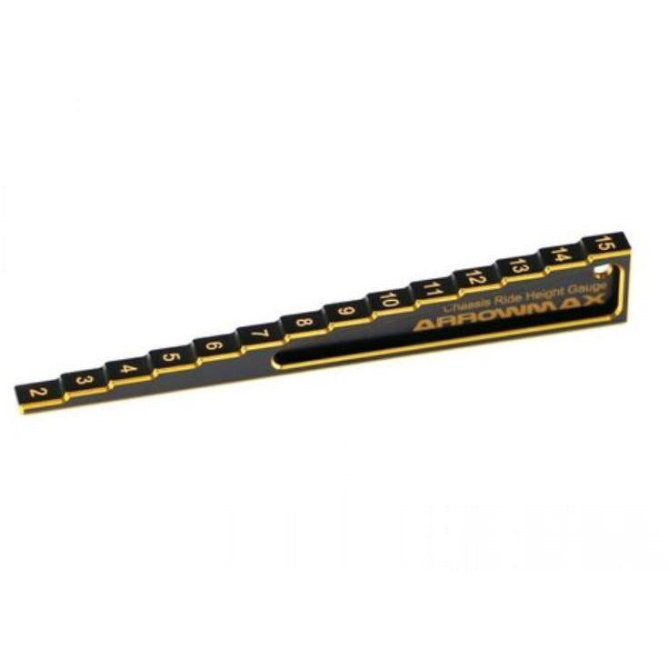 ARROWMAX Chassis Ride Height Gauge Stepped 2mm to 15mm Black Golden