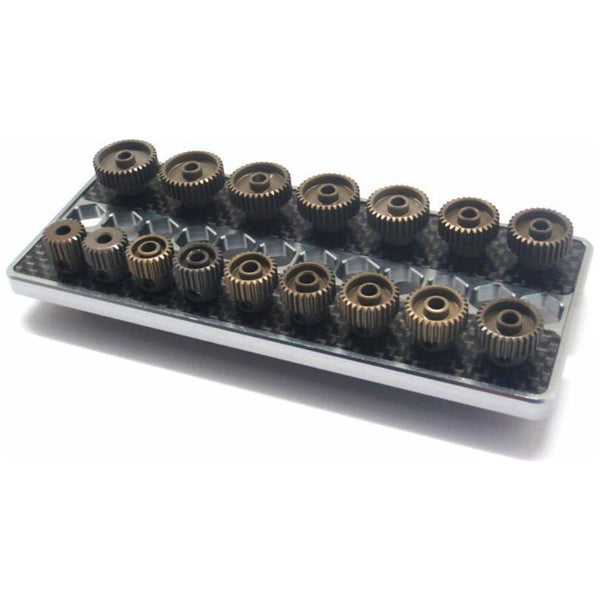 ARROWMAX SET OF 16 ALU PINIONS 64DP WITH CADDY 21T ~ 36T
