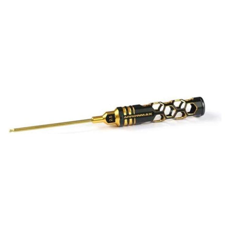 ARROWMAX Ball Driver Hex Wrench 2.5 X 100mm Black Golden