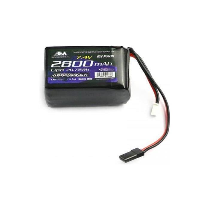 ARROWMAX AM LiPo 2800mAh 2S TX/RX 7.4V Hump Pack