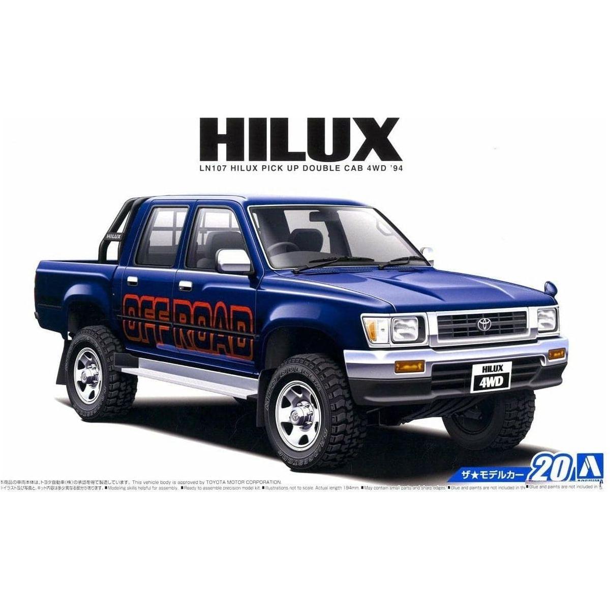 AOSHIMA 1/24 Toyota LN107 Hilux Pick Up Double Cab 4WD '94