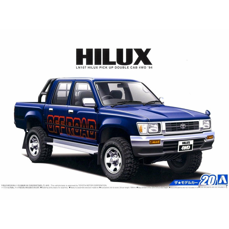 AOSHIMA 1/24 Toyota LN107 Hilux Pick Up Double Cab 4WD '94