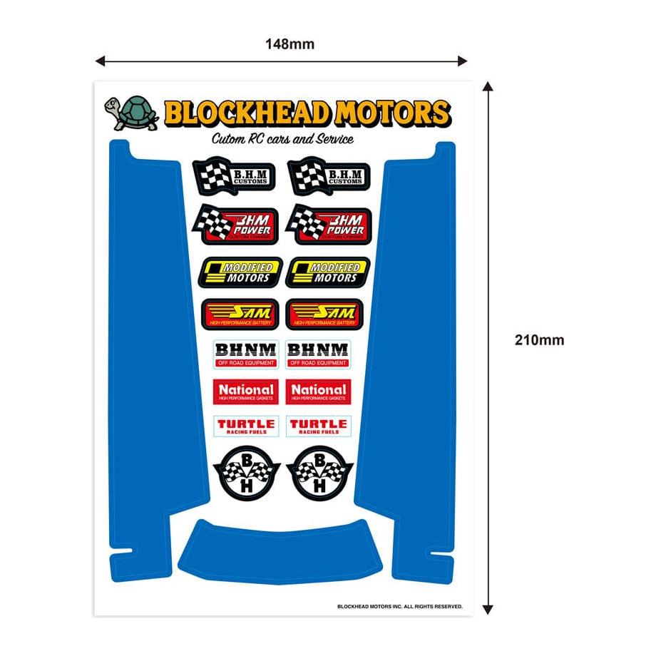 BLOCKHEAD MOTORS Decal for Side Chassis Blue for Hornet, Gr