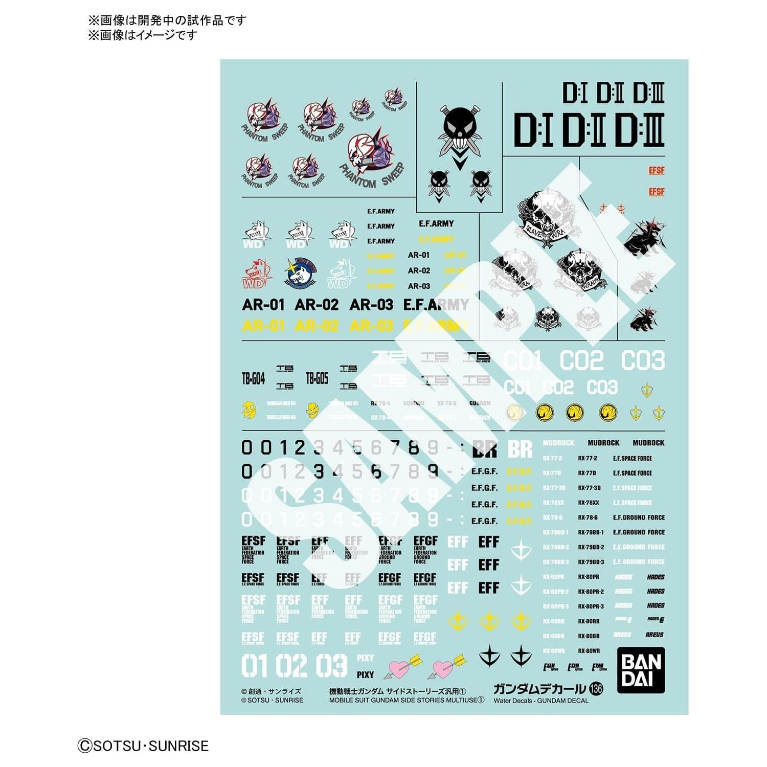 BANDAI Gundam Decal 136 Mobile Suit Gundam Side Stories Mutliuse 1