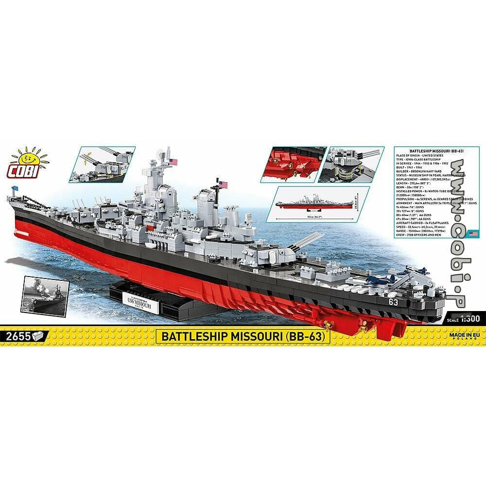 COBI WWII - Missouri Battleship (BB-63) 2640 Pieces