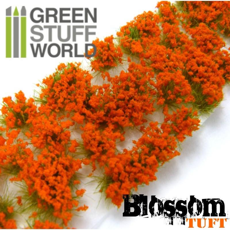 GREEN STUFF WORLD Blossom Tufts - 6mm Self-Adhesive - Orange Flowers