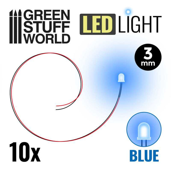 GREEN STUFF WORLD Blue LED Lights - 3mm