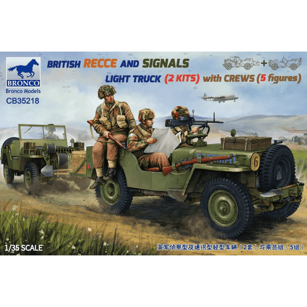 BRONCO 1/35 British Recce and Signals Light Truck (2 Kits) with Crews