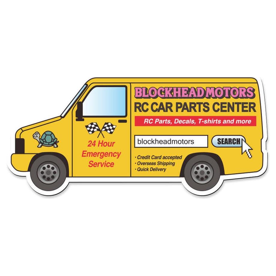 BLOCKHEAD MOTORS Delivery Car Magnet