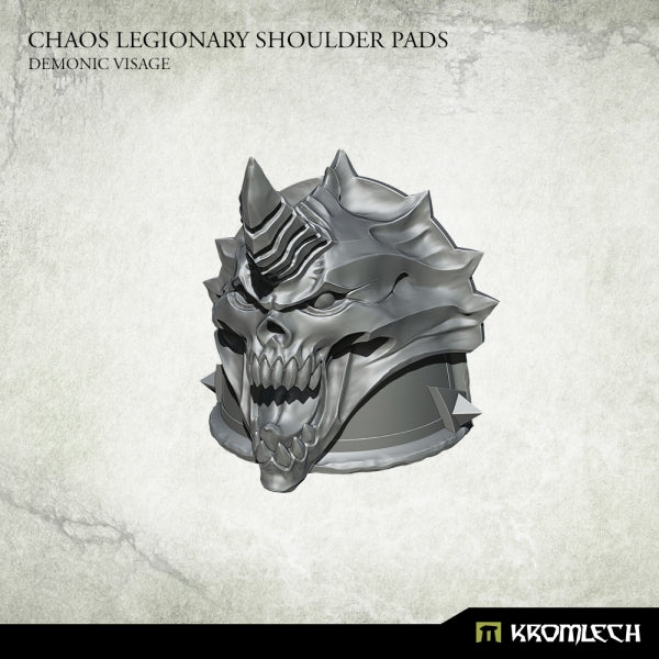 KROMLECH Chaos Legionary Shoulder Pads: Demon Visage (10)