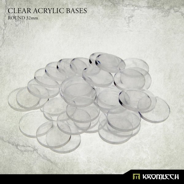 KROMLECH Clear Acrylic Bases: Round 32mm (40)