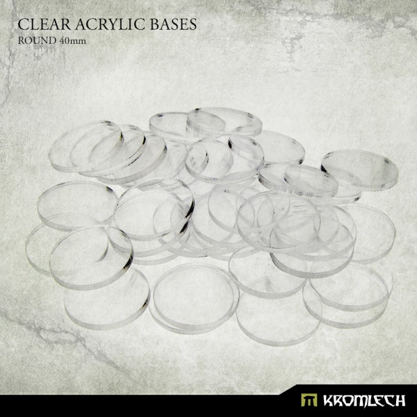 KROMLECH Clear Acrylic Bases: Round 40mm (25)