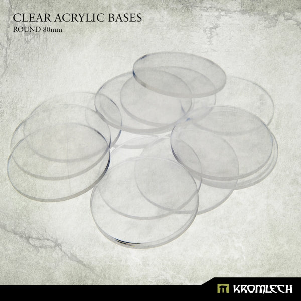 KROMLECH Clear Acrylic Bases: Round 80mm (10)