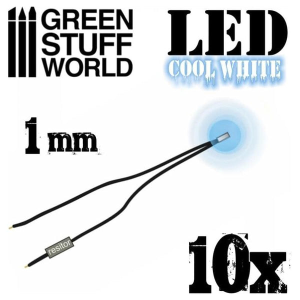 GREEN STUFF WORLD Micro LEDs - Cool White Lights - 1mm