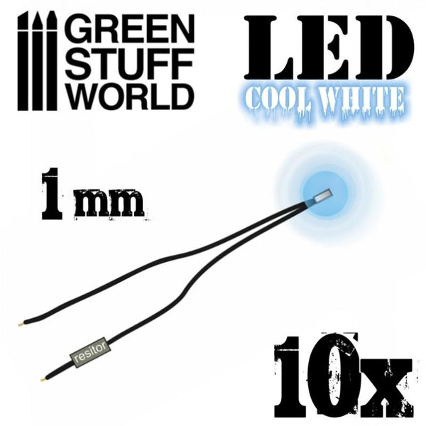 GREEN STUFF WORLD Micro LEDs - Cool White Lights - 1mm