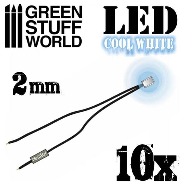 GREEN STUFF WORLD Micro LEDs - Cool White Lights - 2mm (080