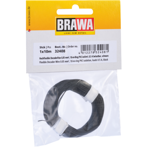 BRAWA Flexible Decoder Wire, 0.05 mm², Black